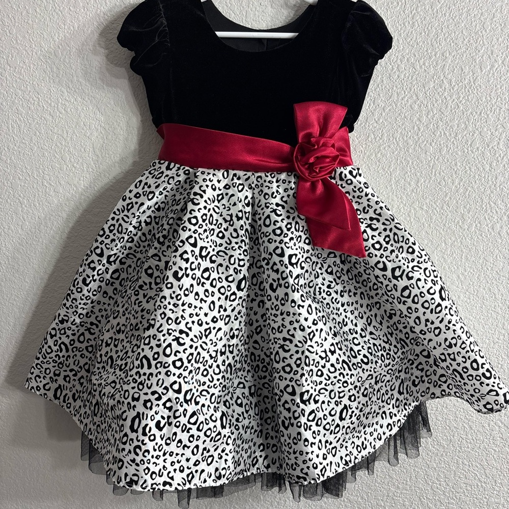 Jona Michelle Velvet Formal Dress with Red Holiday Christmas Photoshoot 3T
